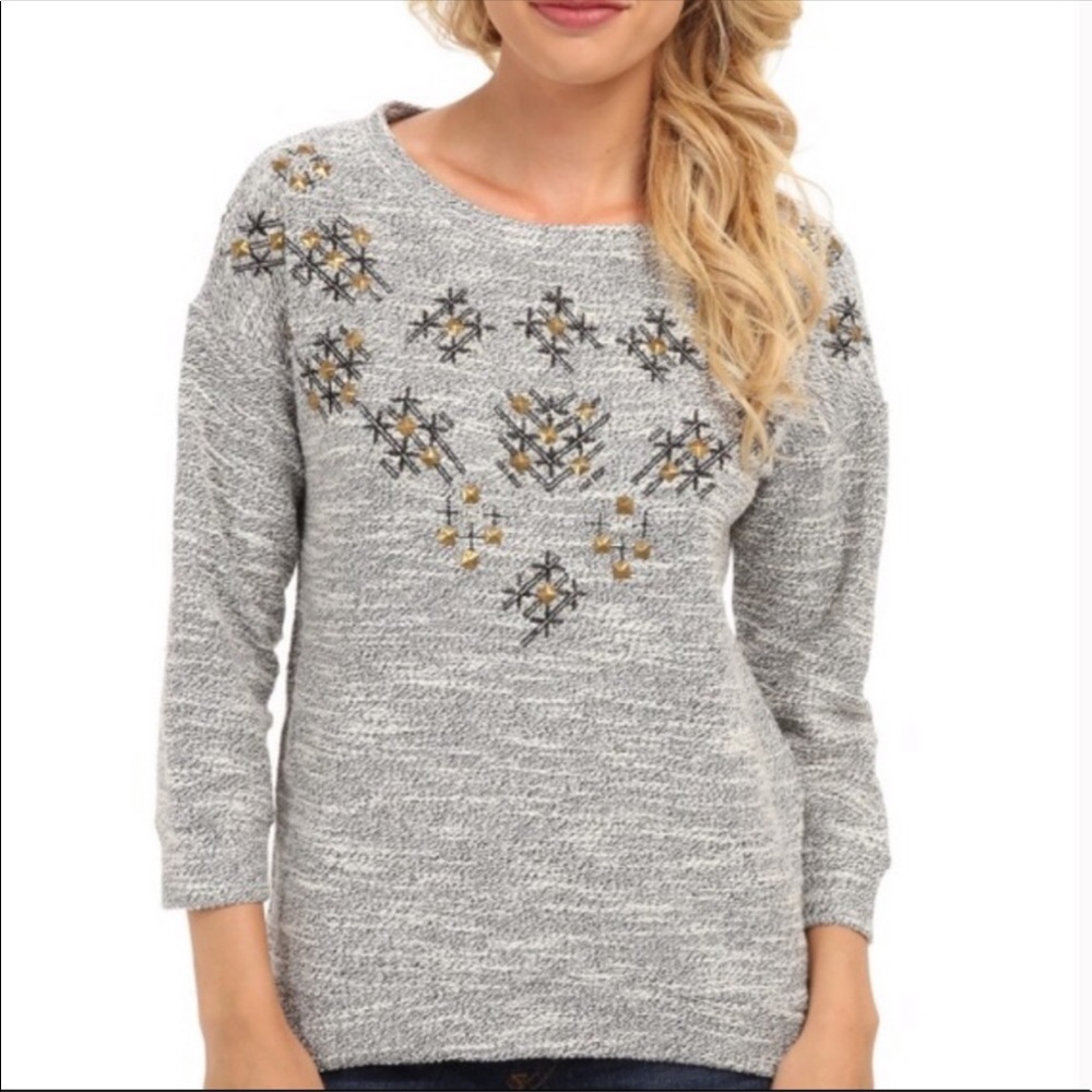 Lucky Aztec Marled sweatshirt. Size S